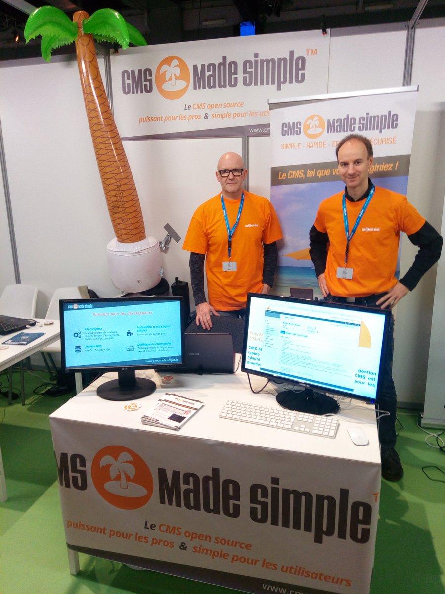 Rejoignez-nous au #OSSPARIS18 aujourd'hui et demain à Paris, pour (re)découvrir #cmsms et de nombreuses autres solutions #OpenSource !  Vous pouvez aussi juste venir pour le palmier :) #cms #cmsmadesimple
