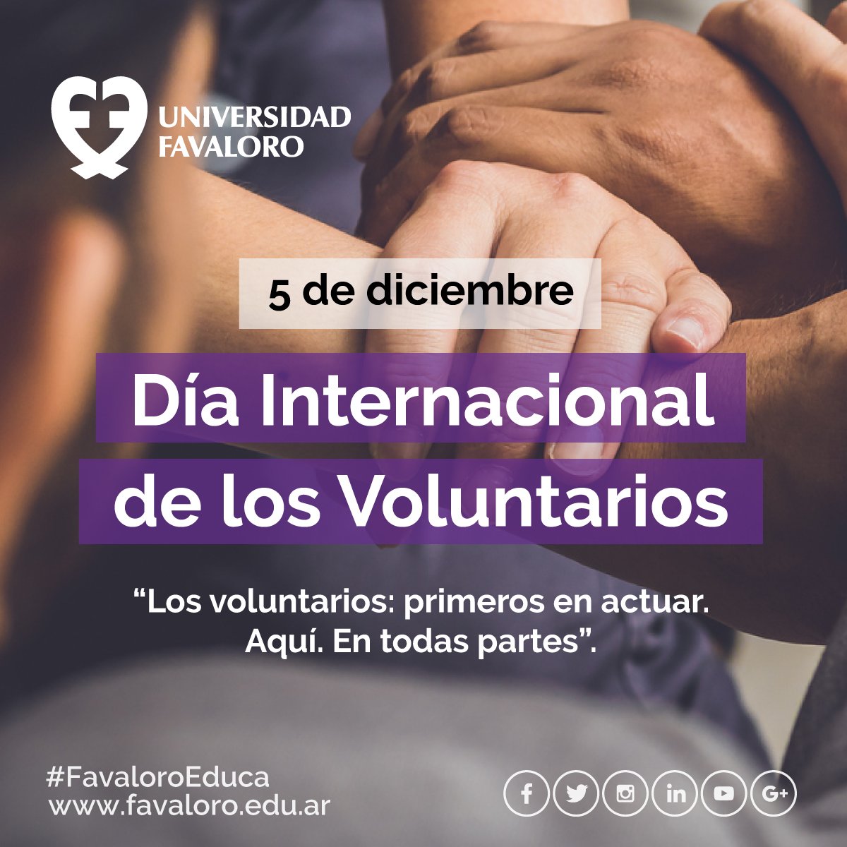 En esta fecha rendimos homenaje a quienes acuden ante situaciones de emergencias e instamos a otros a sumarse a la acción desinteresada y solidaria de ayuda que promueve la unión y la fortaleza de la comunidad.

Fuente: Naciones Unidas.
#Conciencia #FavaloroEduca