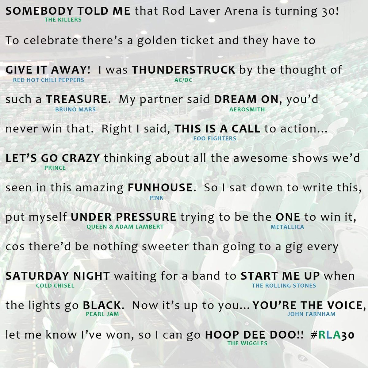 peterbuch74's tweet photo. So many great gigs, so many memories! #RLA30 https://t.co/BuCHaO5Tmp