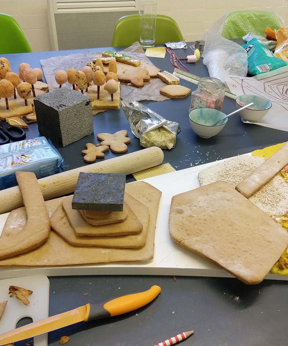 PlanitIE's tweet photo. Some precision cutting in the studio, perfecting #thecityspongewithacherryontop for #gingerbreadcity2018 https://t.co/UW5SNXPsbs