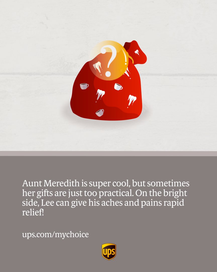 Ups Canada On Twitter 12daysupsgiveaways Contest Day Seven What Could Practical Gifter Aunt Meredith Be Giving This Year Tell Us By 1 Replying With Your Answer 2 Using The Contest Hashtag And