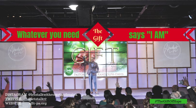 letstalkRR's tweet photo. "Whatever it is that you need, the Gift says 'I Am'" -Pastor Robert

#TheGiftofHope

If you need a miracle in your health, your relationships, your finances, Jesus says 'I Am' the answer. He is Healing, He is Love &amp; Restoration, He is Provision. He is the Gift of Hope. https://t.co/9DjOTlOvbe