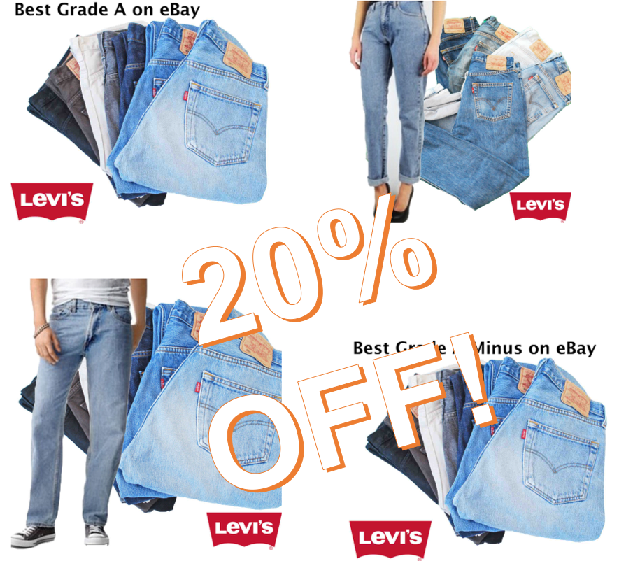 MASSIVE VINTAGE LEVI 501s HOLIDAY SEASON SALE - 20% OFF ALL!! 

ow.ly/Z2DA30mSsh8 - GRADE A 
ow.ly/V4pD30mSslL - GRADE A MINUS ow.ly/QLpP30mSsnQ - MOM /BOYFRIEND JEANS