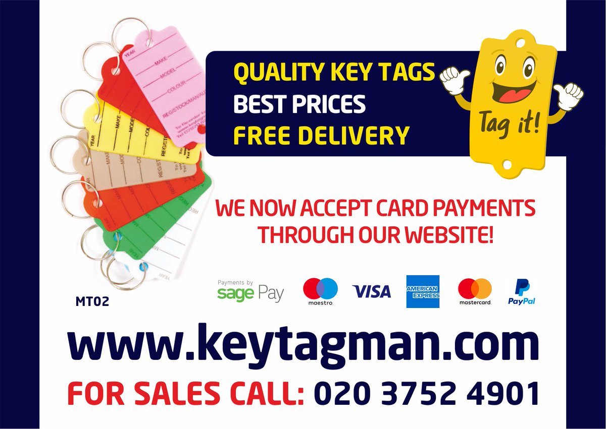 keytagman's tweet photo. We now accept Debit card payments. #sagepay #deditcard #creditcard #Americanexpress 
key tags from the keytagman https://t.co/iEypiDVU5H