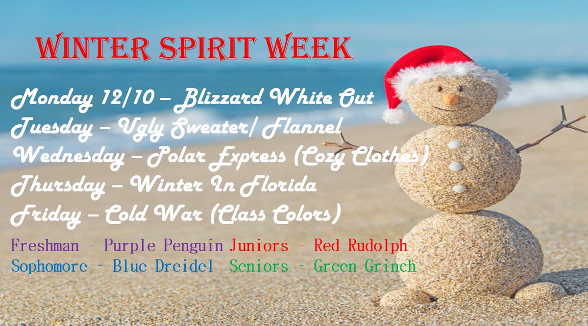 Piper SGA (@piperhighsga) on Twitter photo Bengals, Winter Spirit week is coming up!! (12/10-12/14) Dress up and show your Winter Spirit❄️ Bengals, Winter Spirit week is coming up!! (12/10-12/14) Dress up and show your Winter Spirit❄️