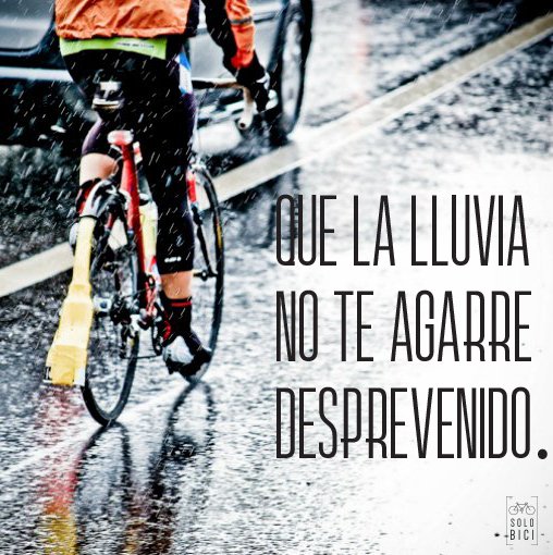 Solo Bici auf Twitter: "La lluvia llego sorpresivamente ayer, no esta de  mas cargar estos días con nuestro kit de lluvia, si queremos llegar secos y  que nuestro traslado con lluvia sea