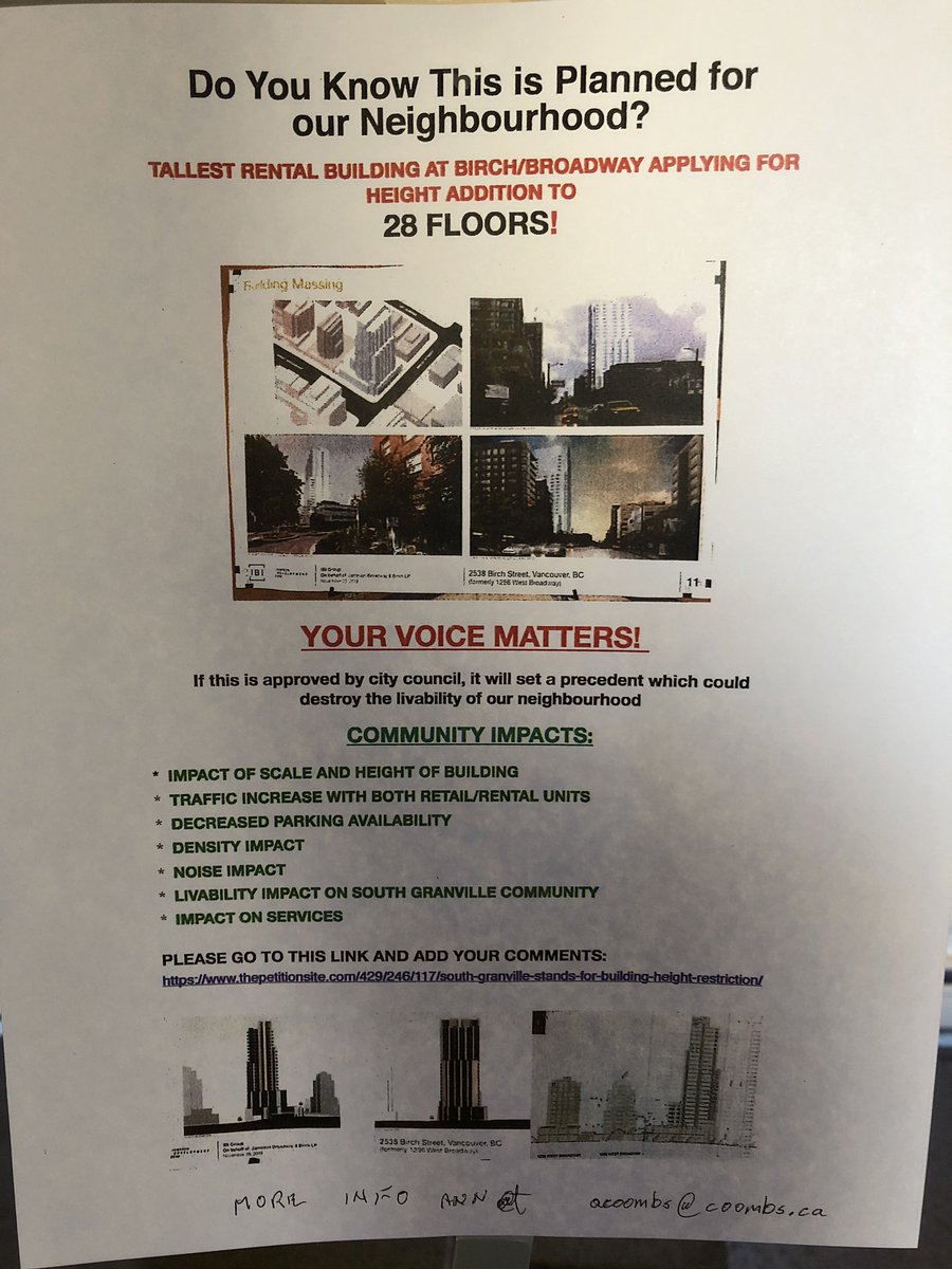 jacgarvin's tweet photo. Posted on my door this morning. Your voice of SUPPORT matters too! Vancouver needs rental supply. And what better place than along Broadway Corridor. This is a no-brainer, folks. #VanRE #supportofdensity #supporthousing https://t.co/aZ2hCtyR72