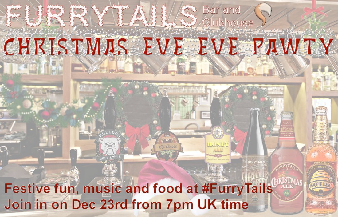 We're having a bit of a bash at #FurryTails for Christmas Eve Eve - that's December 23rd to you and me - come along for mince pies and company.