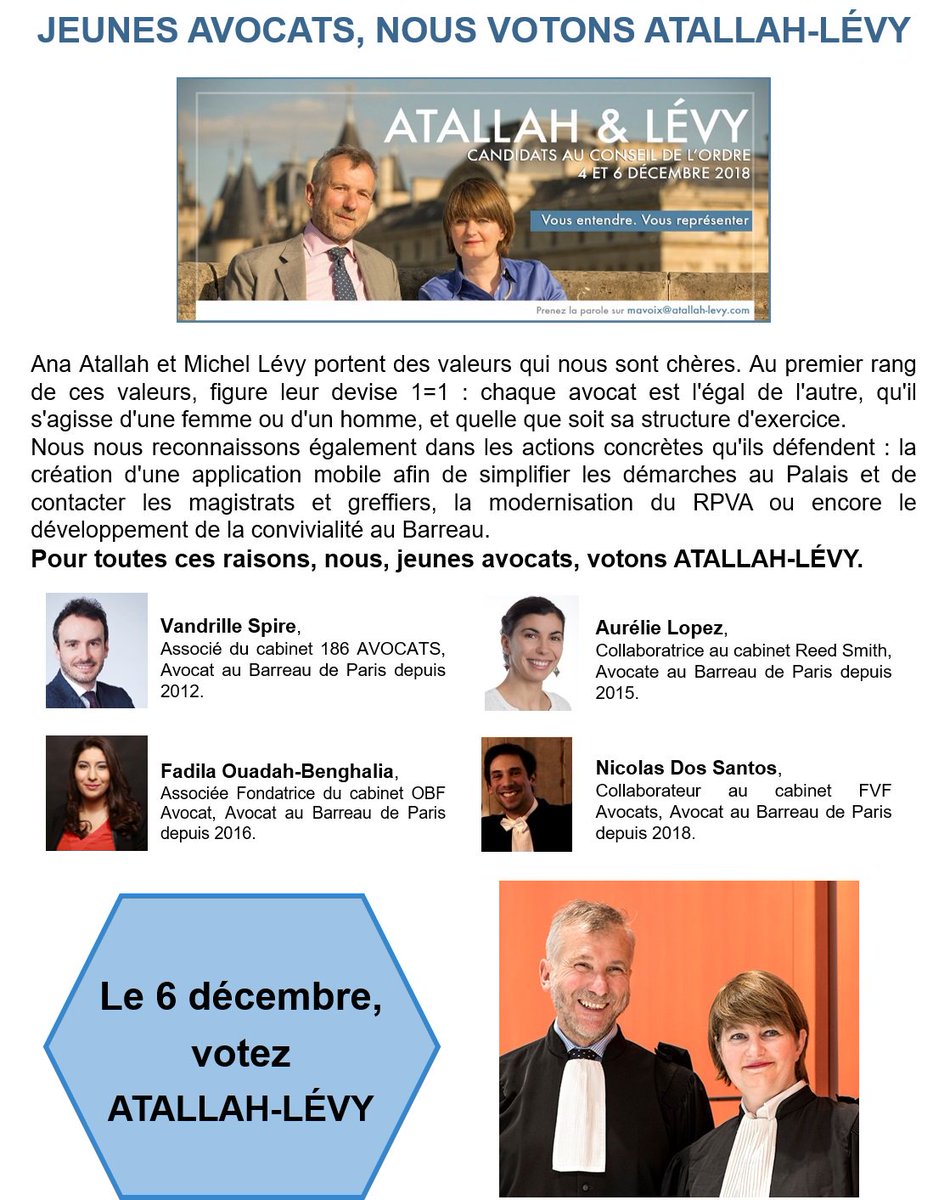 Atallah Lévy 2018 (@atallahlevy) on Twitter photo La jeunesse de notre Barreau est une richesse. Merci à tous les jeunes Confrères qui nous soutiennent ! #AtallahLévy2018 #MCO2018 #VousEntendreVousReprésenter cc <a href="/VandrilleSPIRE/">Vandrille SPIRE</a> La jeunesse de notre Barreau est une richesse. Merci à tous les jeunes Confrères qui nous soutiennent ! #AtallahLévy2018 #MCO2018 #VousEntendreVousReprésenter cc <a href="/VandrilleSPIRE/">Vandrille SPIRE</a>