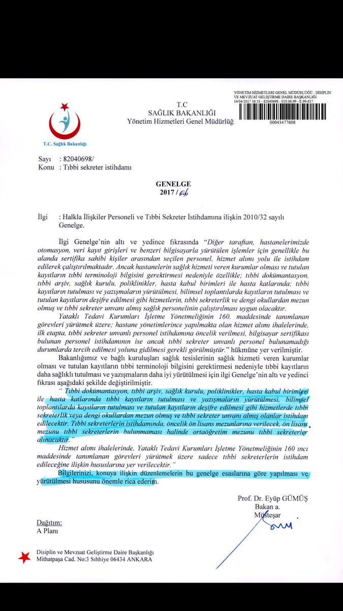 DurdaneK00's tweet photo. #DiplomalıTıbbiSekreterler
Genelgemiz var fakat uyan ve uygulayan yok. 1 yıl oldu hala işsiziz. Lütfen denetimi yapılsın. Sayın yetkililer duyun sesimizi. 
@DrRecepAkdag 
@drfahrettinkoca 
@BeratAlbayrak 
@dbdevletbahceli 
@RT_Erdogan 
@suayipbirinci https://t.co/3wOgJjgxJX
