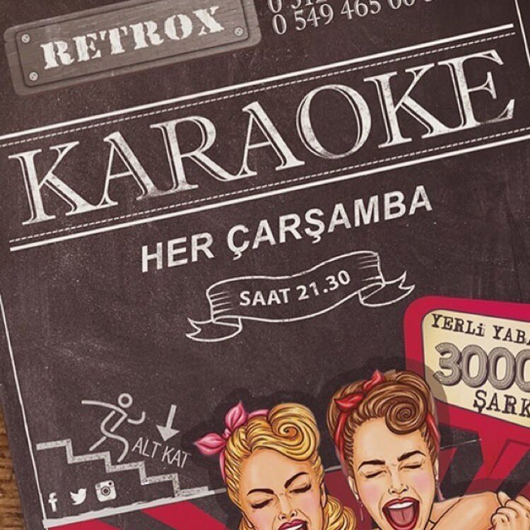 Bu gece senin gecen bu gece karaoke gecesi!

Bugün ve her Çarşamba Retrox Alt Kat sahnesinde düzenlediğimiz Karaoke etkinliğinde, sesine güvenen herkesi Alt Kat sahnesine bekliyoruz... Rezervasyon⠀
☎️+90 312 465 00 53⠀
📱+90 549 465 00 56⠀