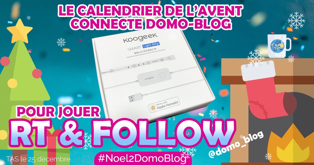 domo_blog's tweet photo. Semaine 2 de #Noel2DomoBlog ! 🎁
Cette semaine en jeu un Bandeau LED connecté Koogeek
Pour jouer :
➡️ FOLLOW @domo_blog
➡️ RT ce tweet
☑️ TAS 25/12 au pied du sapin 🎄 https://t.co/bHhRXgq5X3