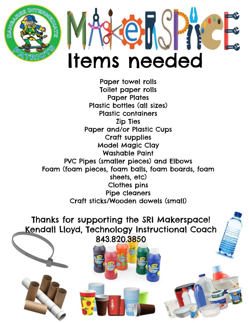 Tech_CoachLloyd's tweet image. Tis the season of giving....or donating! SRI could use your help in our Makerspace. @Crayola @Elmers #SRIpatriots #makerspace #makersgonnamake #tistheseason #weneedyoursupport