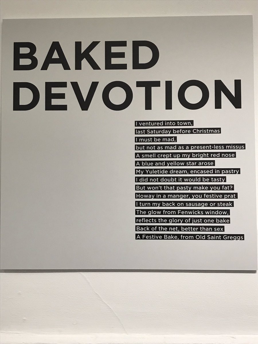 PbrownNeuro's tweet photo. Unbelievable!!! The  @TGFBExhibition is in Milburn House today. Feeling properly festive now come along to Milburn House on Dean Street located on Floor C 🎅🏻🌲Loving the #BakedDevotion 👇celebrating the @GreggsOfficial #FestiveBake they’ve even got Christmas cards https://t.co/pFCPUgoI0v