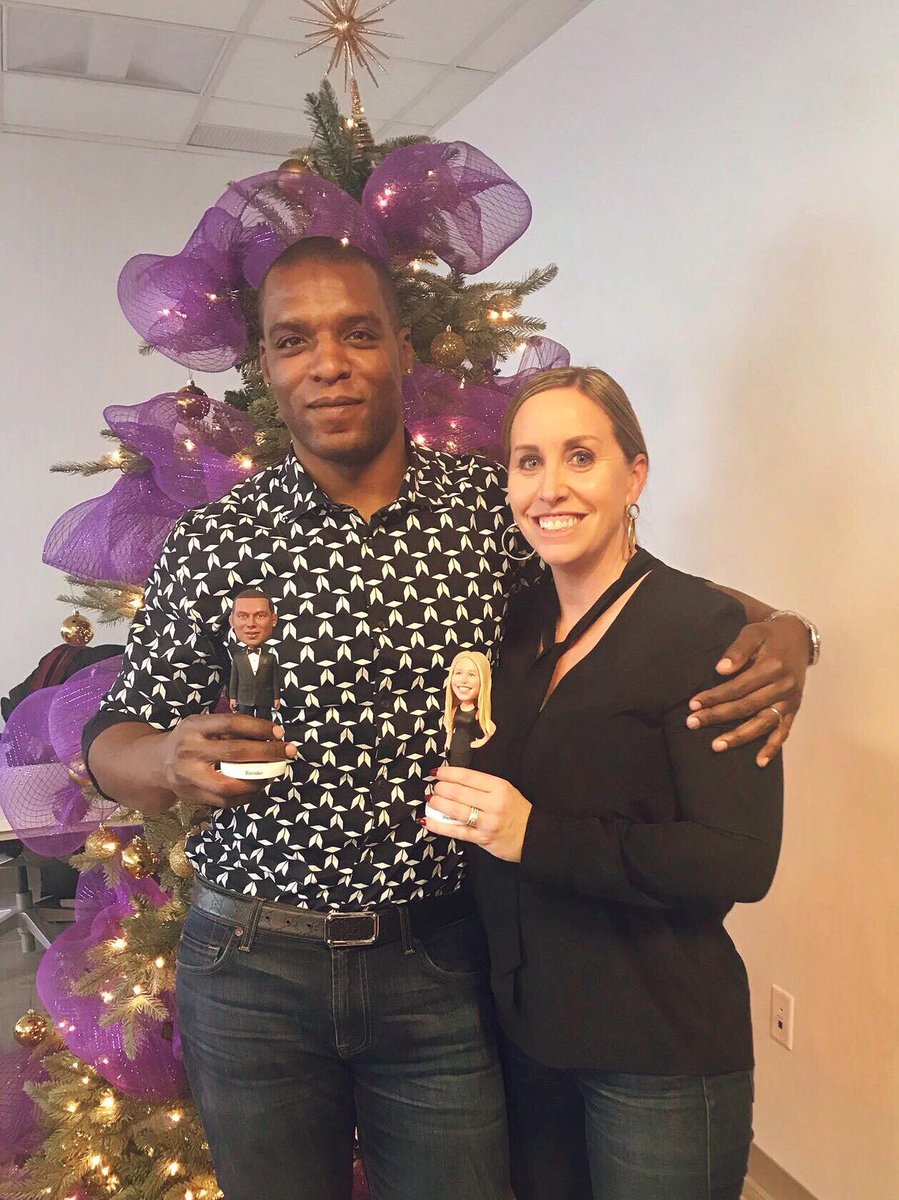 blendernet's tweet photo. Happy holidays! 🎄 We love our bosses, JT and Jodi, so much that we made two more of them (in the form of bobbleheads). https://t.co/x19BhPwtfz