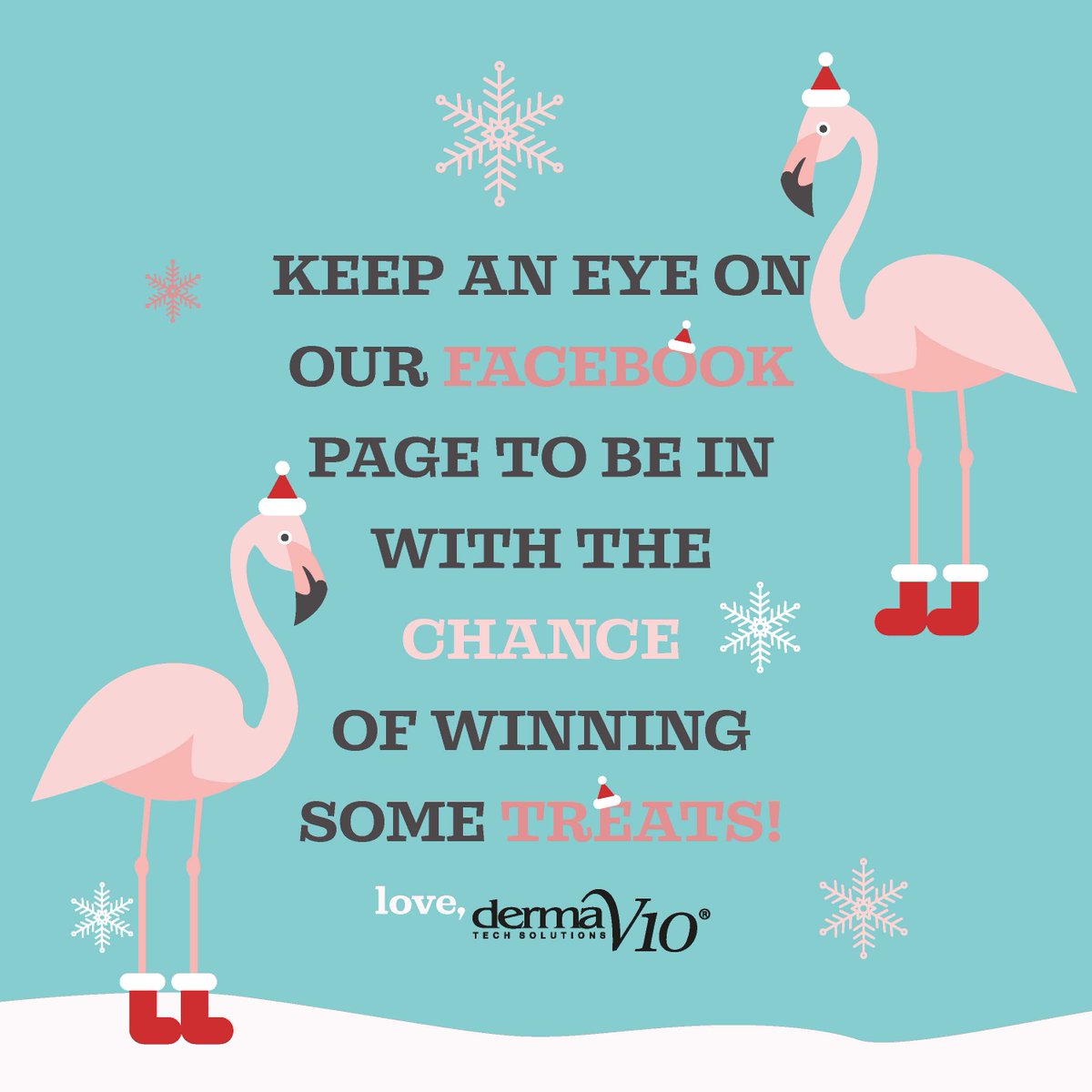 DermaV10's tweet photo. ** NEWS FLASH ** As a little treat for all our fabulous customers we will be running a giveaway a day on the 12 days running up to Christmas! Keep your eyes peeled on our Facebook page .... Remember you've got to be in it to win it! 🎅  

#TwelvedaysofTreats #LoveYourselfForLess https://t.co/XBu6qw3de1