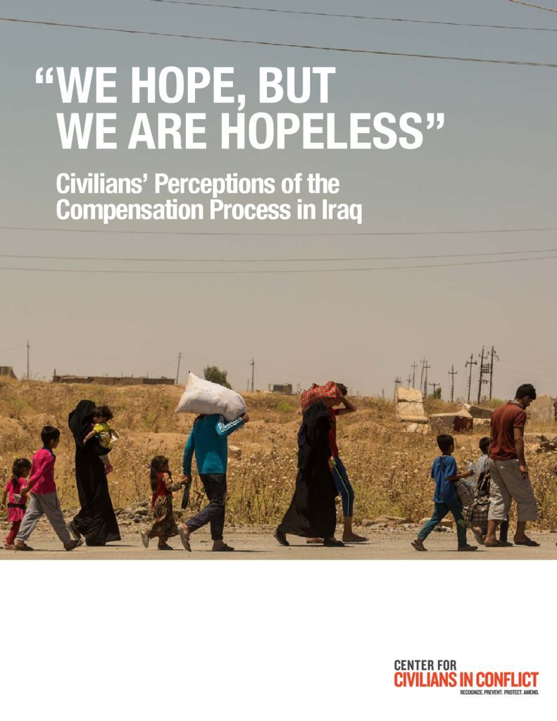 CivCenter's tweet photo. While no amount of money can ever bring back a loved one, Iraq’s #CompensationLaw is a crucial opportunity for #GOI to recognize the suffering of civilians affected by ISIS and military operations. 

Read more in “We Hope, But We Are Hopeless:” https://t.co/9OnnfRhYox #CIVICIraq https://t.co/yNbOhjwi8w