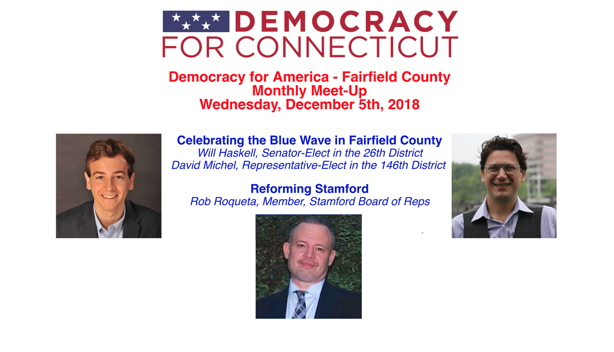 DFAinCT's tweet photo. Join @DFAinCT tonight at 7PM at the Silver Star Diner in Norwalk. Good food &amp; progressive convo. Meet @WillHaskellCT, David Michel &amp; Rob Roqueta - rising stars in Fairfield politics. Bring a friend! https://t.co/lMf1275TkN