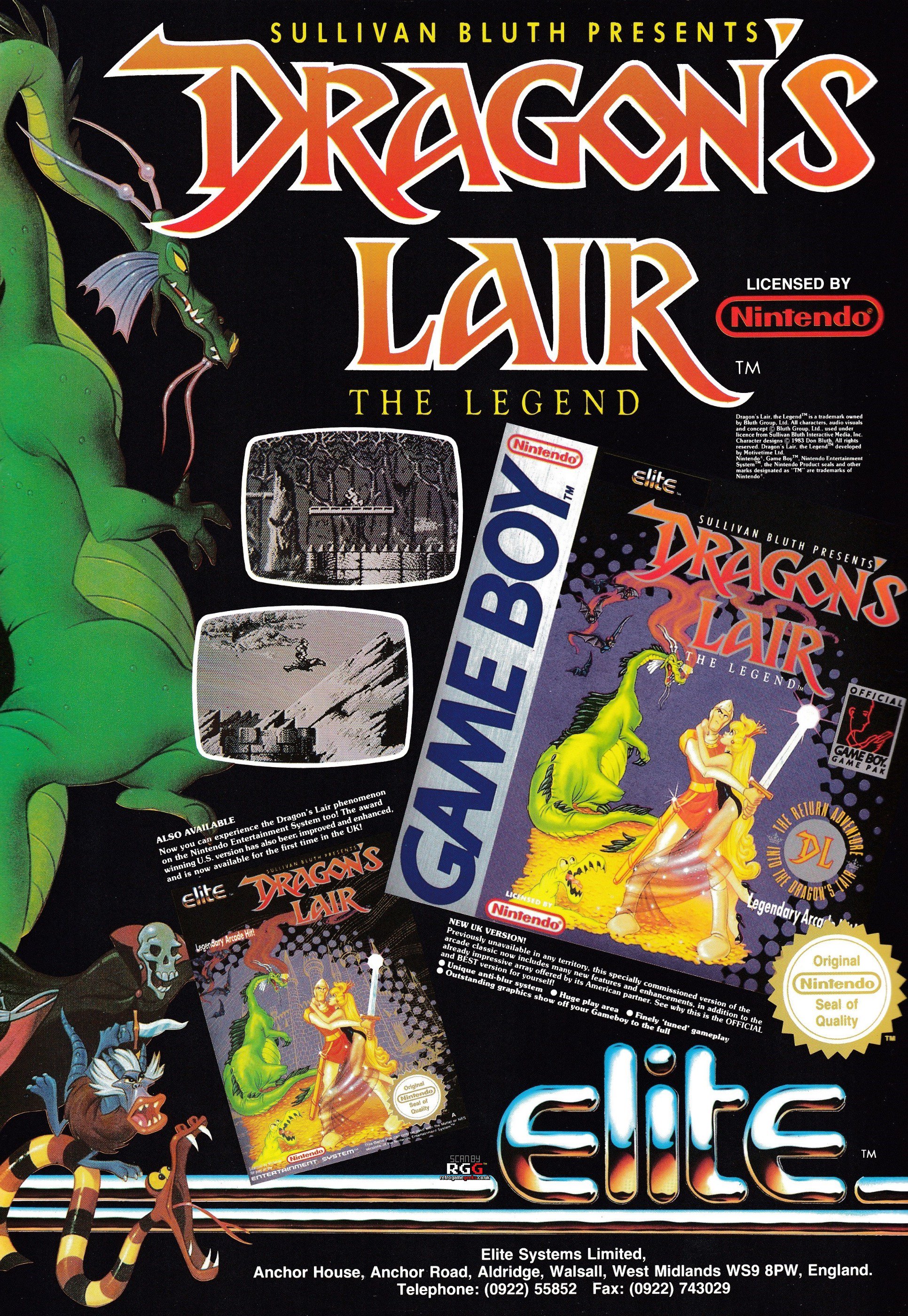 Retro Game Geeks Auf Twitter Dragon S Lair The Legend Here S A 1991 Uk Ad For The Game Boy Platform Game By Elite Systems The Nes Game Also Appears Here For Those