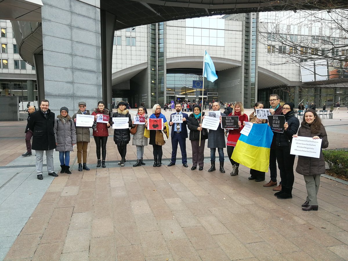 yavorskanna's tweet image. Start of Global campaign #SaveOlegSentsov in Brussels. 05/12/18. Thank you @RebHarms and @markdemesmaeker