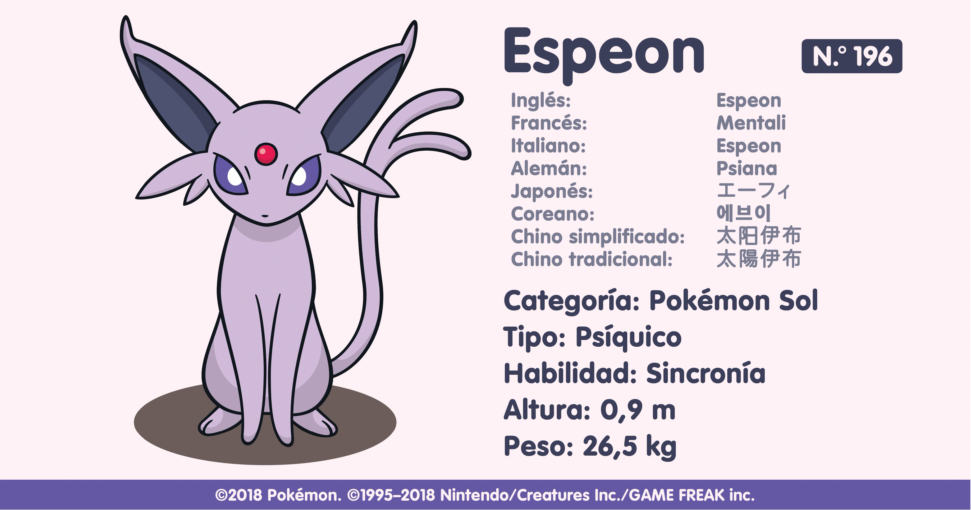 El pokemon misterioso, del tipo psíquico… Espeon