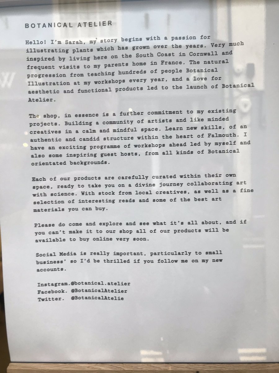 Cornish_Review's tweet image. Please visit @sarahgalerie new gallery @BotanicalAtelie in #Falmouth some of the finest botanical work you will ever find. There are courses running December and January. 
And she sells plants!!   
Open Tuesday-Saturday 
@The_RHS