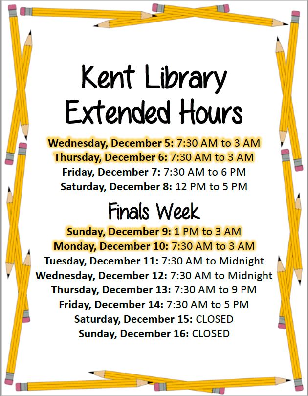 SE_KentLibrary's tweet photo. Kent Library announces extended hours starting today! https://t.co/6Q5OdkeprW