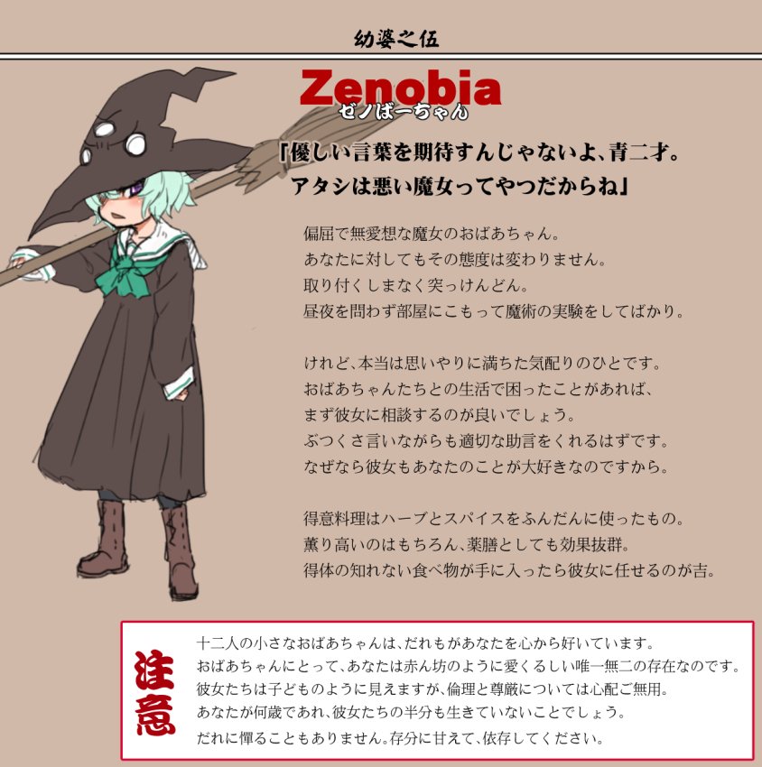 葉原鉄 鉄葉萌もよろしく せっかくだから12ロリババァについていろいろ考えてみた 魔女篇 イジワルばあさん 意地悪じゃない 12人のなかで生物的に人間の不老者と呼べるのはたぶんこのおばあちゃんだけ ほかは人外か元人間