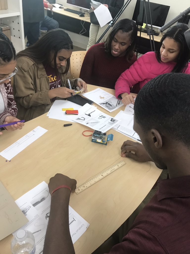 Detroitk12's tweet image. The #HackSTEM challenge is on! Renaissance, Ford, &amp;amp; Douglass students are competing to build a robotic hand, which will emulate their movements! #CSforDetroit