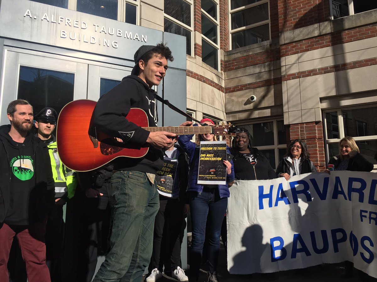 So awesome to visit with protesters from <a href="/orcaharvard/">ORCAHarvard</a> (including my son Saul!) and allies outside orientation. <a href="/RashidaTlaib/">Rashida Tlaib</a> @Ocasio2018 <a href="/JoeNeguse/">Joe Neguse</a> and I told the crowd we are so excited to work on the inside to support and amplify their struggle for justice. #ClimateActionNow