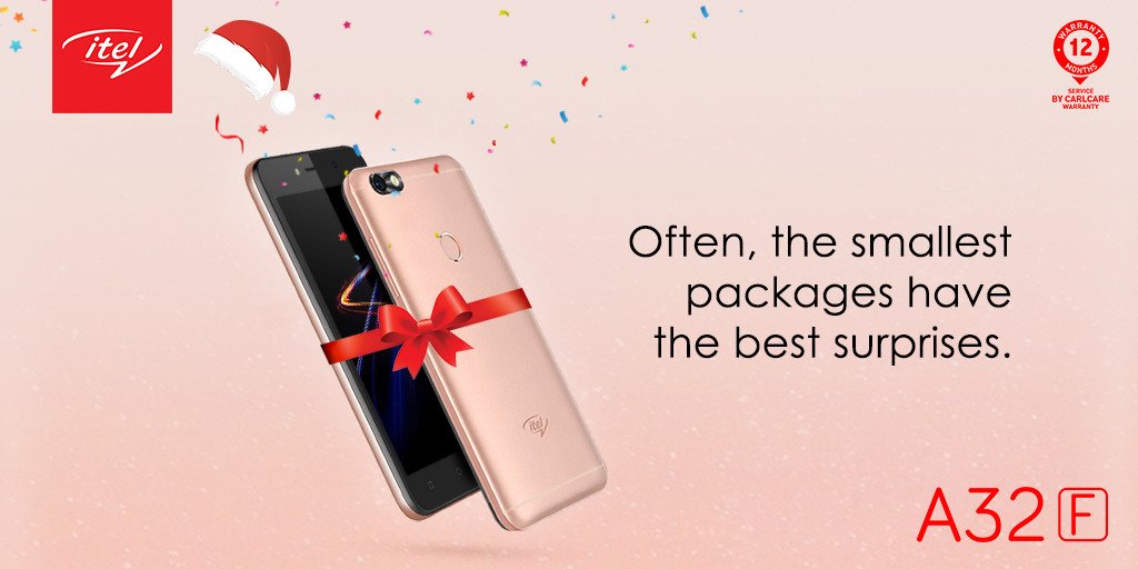 itelNigeria's tweet photo. Often, the smallest packages have the best surprises and with itel A32F, the best of surprises is what you'll get. Would you like to know more about this device? Send us a DM and we'll give you all the details!

#itelMobile
#FingerprintForEveryone https://t.co/R9sNdPLSVR