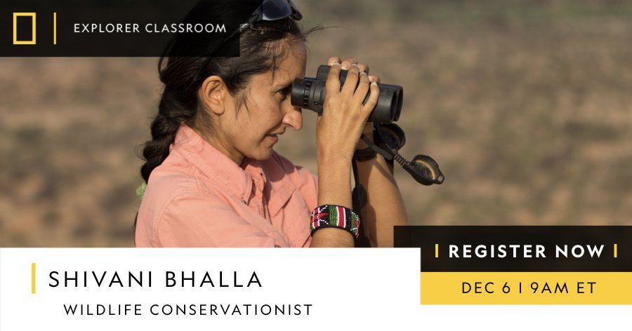 Join Shivani on tomorrow's Explorer's Classroom at 9:00 am EST. Register now at natgeoed.org/explorerclassr…  @NatGeoEducation #ExplorerClassroom