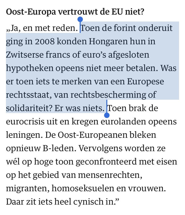 jjholtland's tweet photo. Spijker-kop, @MathieuLLSegers in @nrc. Sinds toetreding maakte Oost-Europa hoofdzakelijk crises mee: 
- Financiële crisis (‘08)
- Eurocrisis (‘10/‘11)
- migratiecrisis (‘15)

Omgekeerd gebruikte westen deze lidstaten met name als bron v goedkope arbeid. Verborgen bron v populisme https://t.co/RZgxmwsFDg