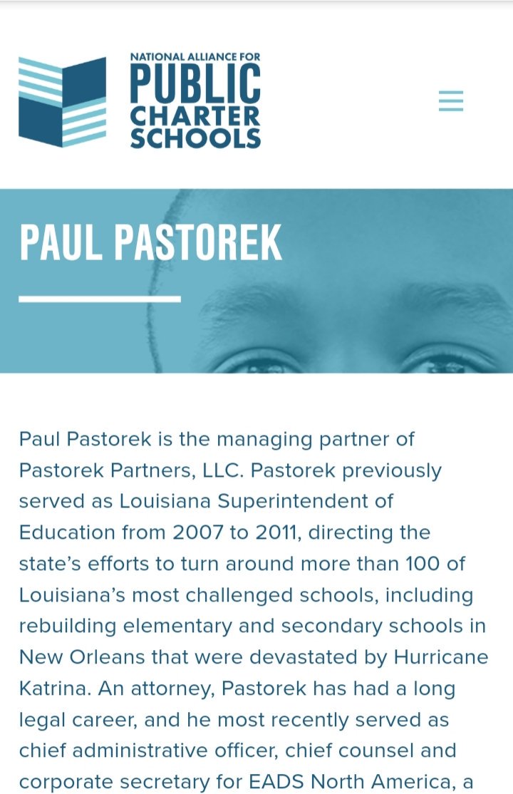 CheitoRiveraMad's tweet photo. Keleher contrata como asesor a Paul Pastorek, ex superintendente de escuelas en Luisiana, por $155,000 en 8 meses. Pero, quien es y porqué está en PR? Estos 3 tweets les muestran quien es este personaje y porqué está aquí.
Tweet 1/3
Veamos:
https://t.co/GusNT9YouW https://t.co/YqEGp1cFKx