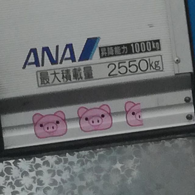 トラックに豚さん2匹と半分のステッカーが 意味がわかると優しい世界 面白い発想 発送だけに 世界標準マークに Togetter