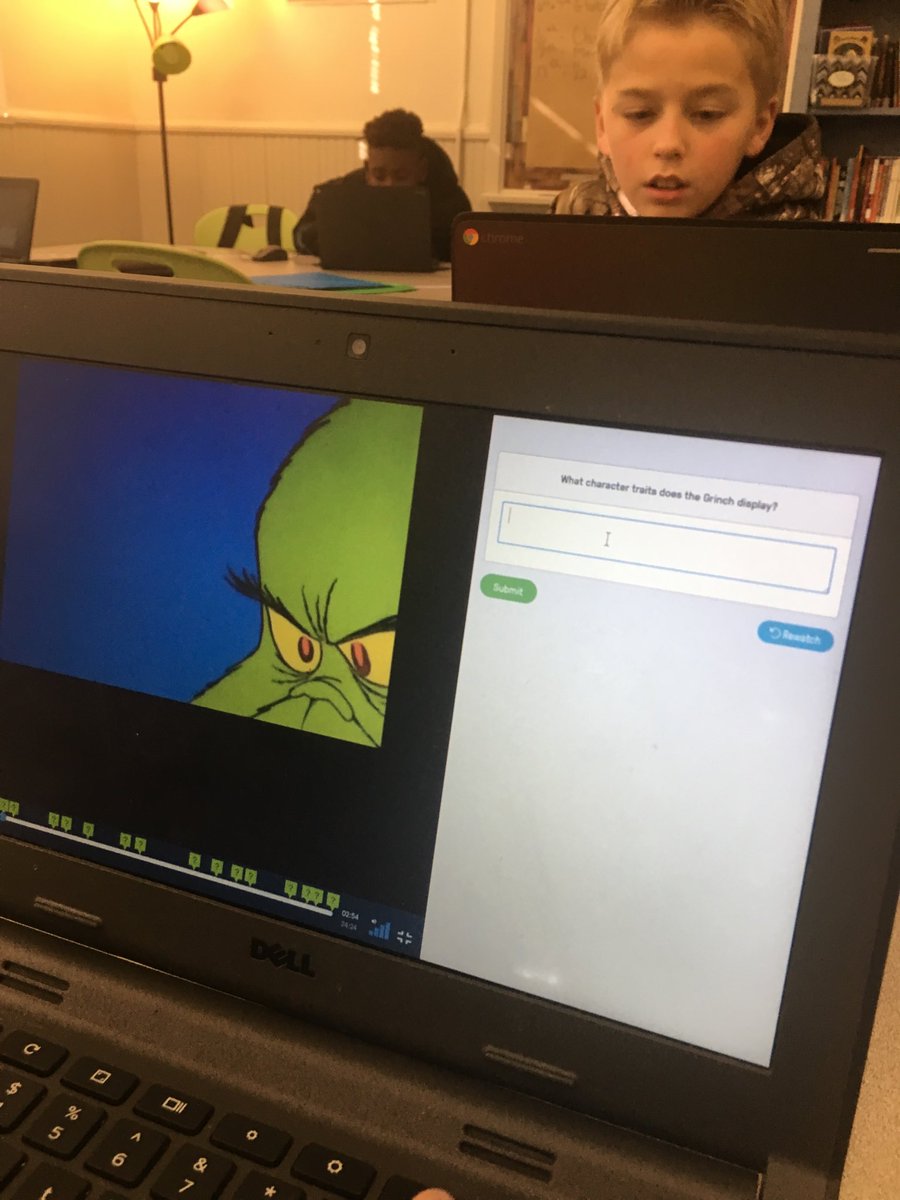 Sherry_WHS's tweet photo. WHS 5th Grade Ss using @edpuzzle to review plot elements, conflict, character analysis, and how a character changes over time. Students were engaged and loving review time! @emilybharris @emilycnestor #LearningCraVe #DLPcoaching #techinela https://t.co/RSsD5vokfo