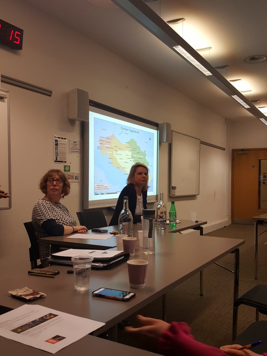 MariaJ_92's tweet photo. Dr Daniella Nadj discussing her new book on international criminal law and sexual violence against women #rhulhumanrights https://t.co/Ry8JmILx95