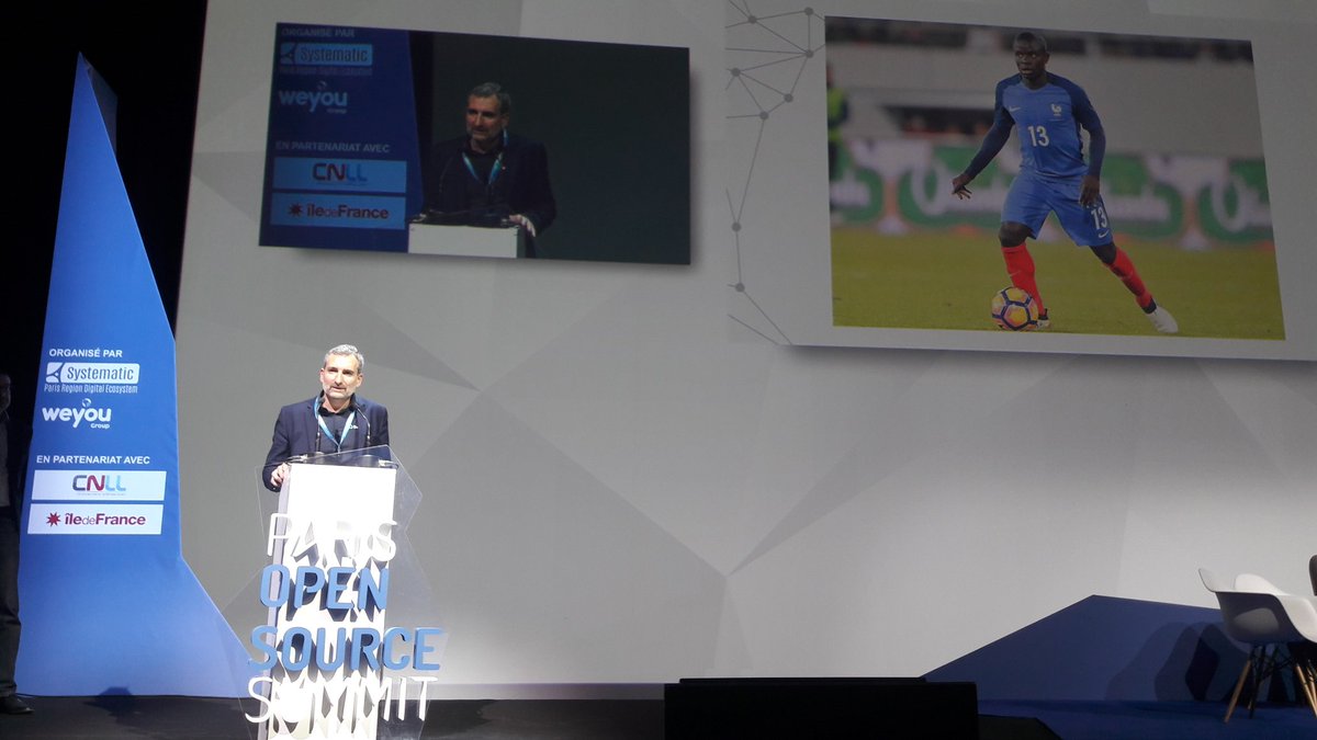bluemind's tweet image. Que vient faire N&apos;Golo Kante dans le discours de @pierrebod à #OSSPARIS18 ?