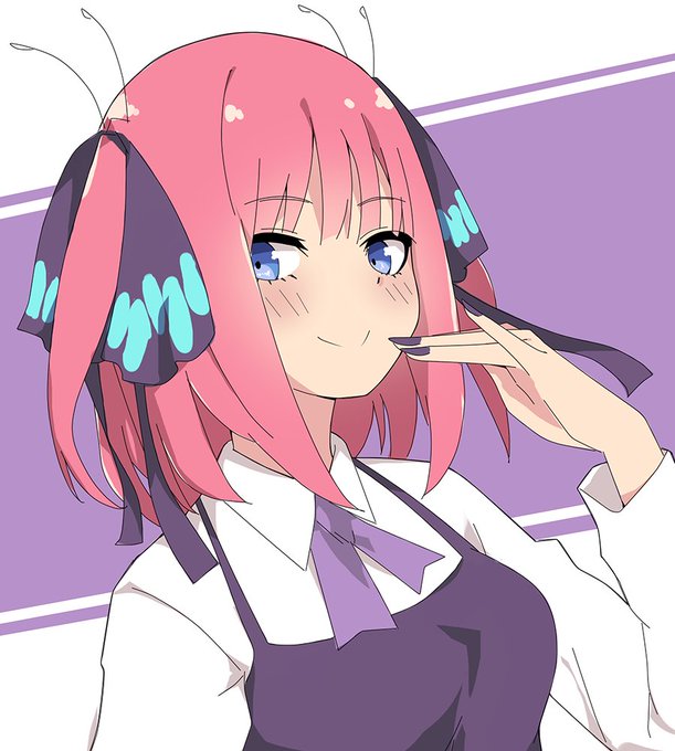 ヴァンナ / vanna (comms open i guess)さんがTwitterに投稿した中野二乃(五等分の花嫁)のイラスト。