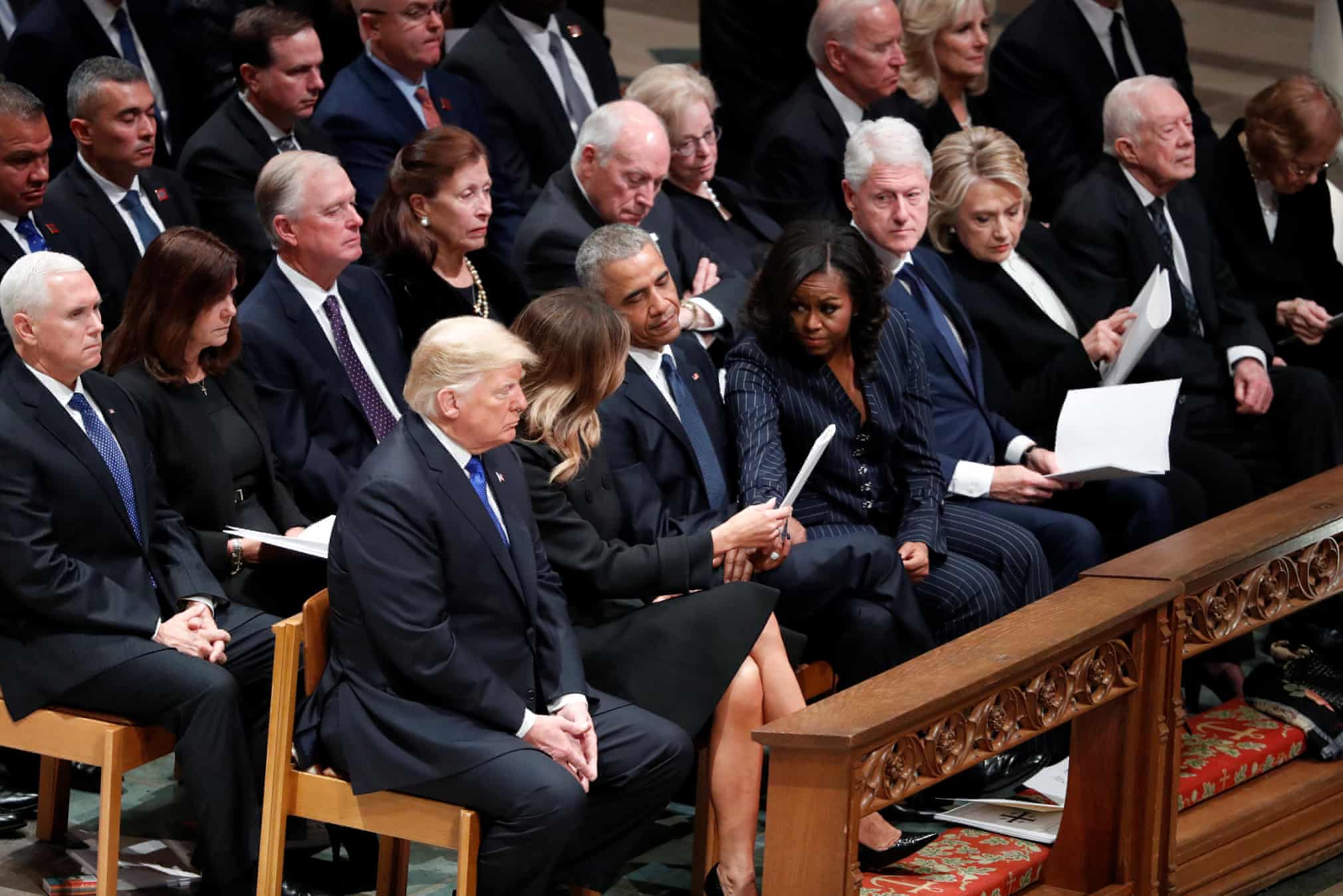 The Guardian on Twitter "Trumps, Obamas and Clintons attend funeral of
