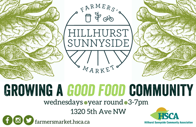 The Hillhurst Sunnyside Farmers' Market is in the Hearth Room today from 3-7pm! Come shop your favourite local vendors and artisans. And pop in to take a peak at the birdhouse silent auction fundraiser. Over 100 pieces created by over 70 Calgary and area artists