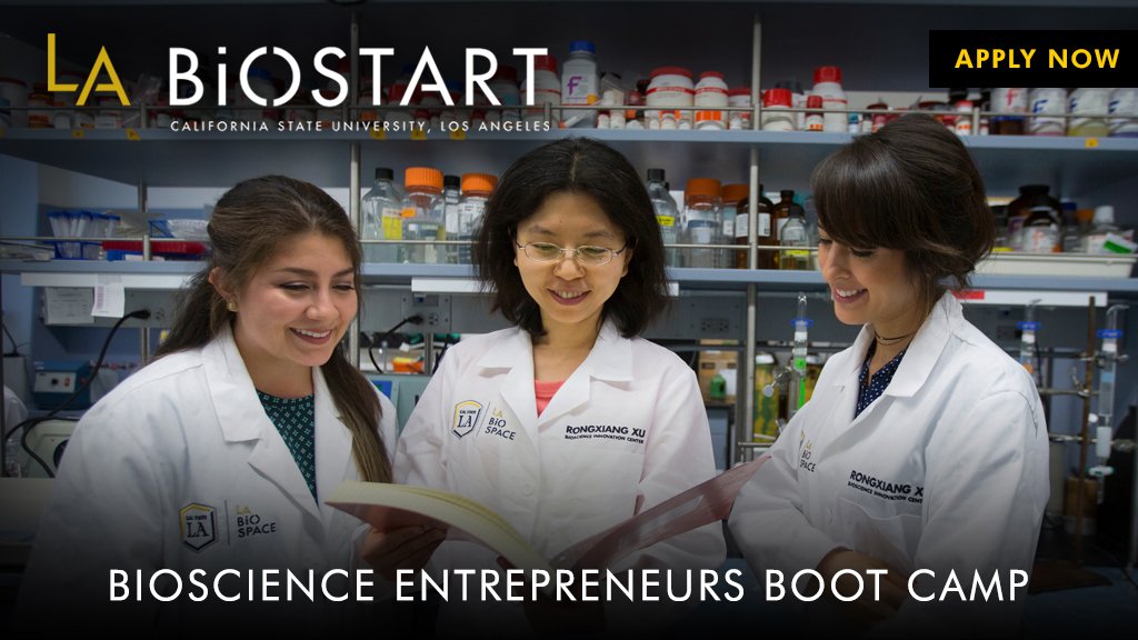 ProfHowardXu's tweet photo. Be part of the next LA BioStart Bioscience Entrepreneurs Boot Camp @CalStateLA  Jan 15-Feb 13, 2019. Apply now for training with leading academic, business and industry experts in business fundamentals, bioscience industry knowledge and leadership skills. Deadline Dec 28, 2018. https://t.co/CvhccIJxP3