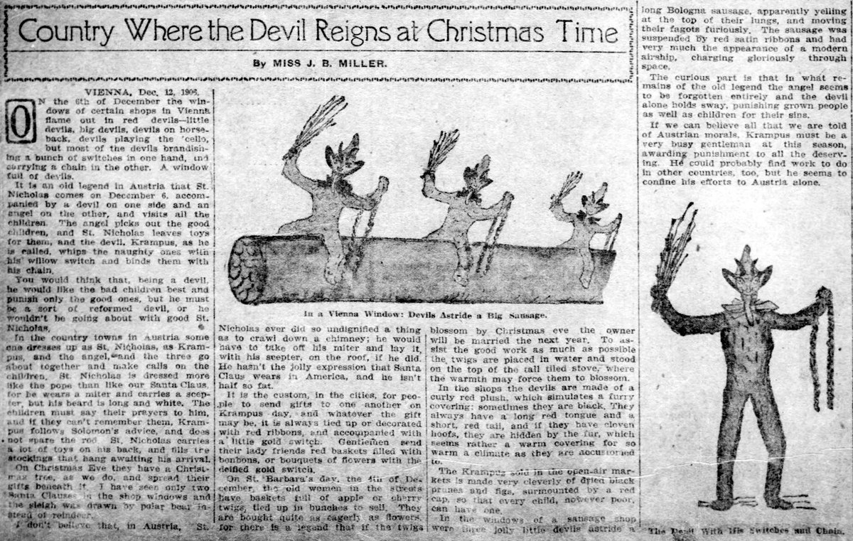 Merry #KrampusNacht everyone! Hope you've all been good this year.
From the Pittsburgh Post-Gazette - Jan 1907

#Pittsburgh #Krampus