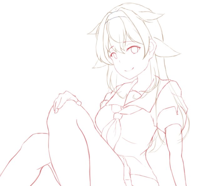 件の線画のやつ、下書き中なのです。下書きが終わりません。 