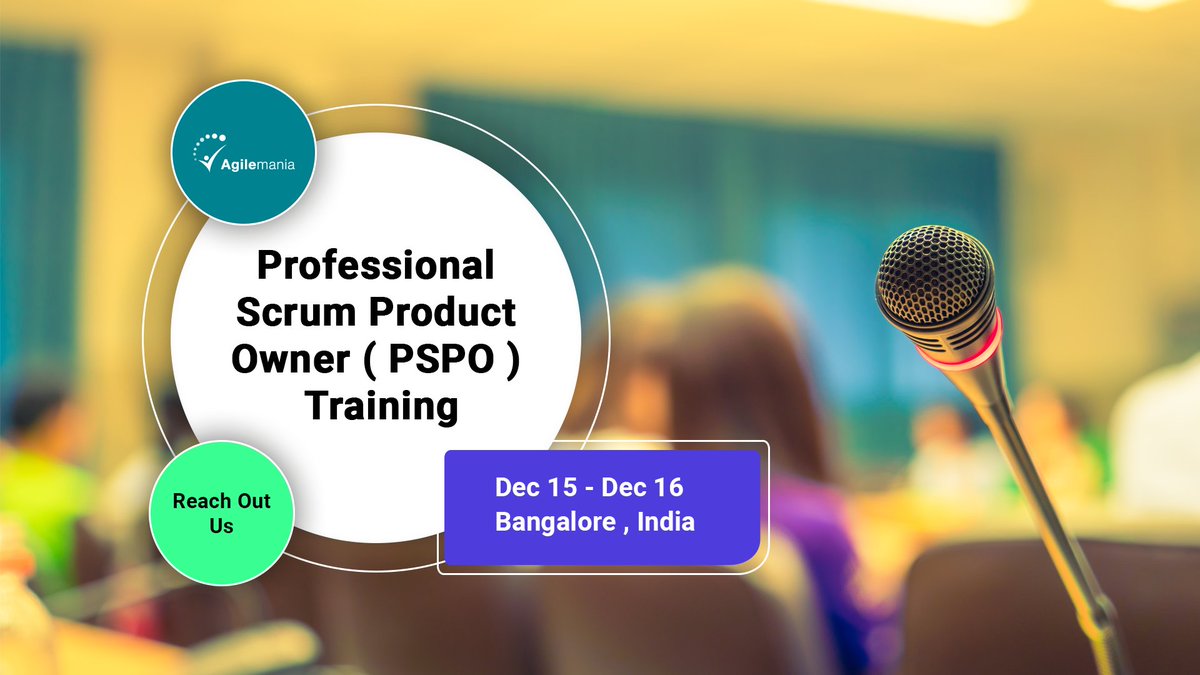 agilemania's tweet photo. We are back with Professional Scrum Product Owner #PSPOtraining in #Bangalore on Dec 15-16. Training is being facilitated by @naveenhome Check here for more details about venue and Course Topics. #Agile #Scrum #ProfessionalScrumProductOwner https://t.co/J76twwdtjy https://t.co/bv8E5HhFXi