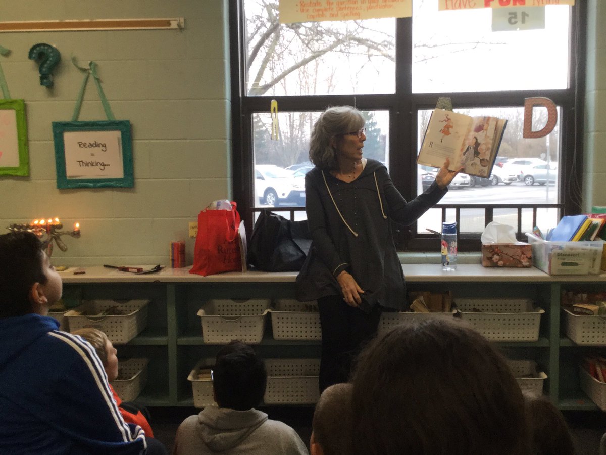 NorwichTeamMC's tweet photo. Mrs. Mom (Ms Barkley’s mom) explains the Hanukkah traditions, games and more! https://t.co/zAHMt5MGkj