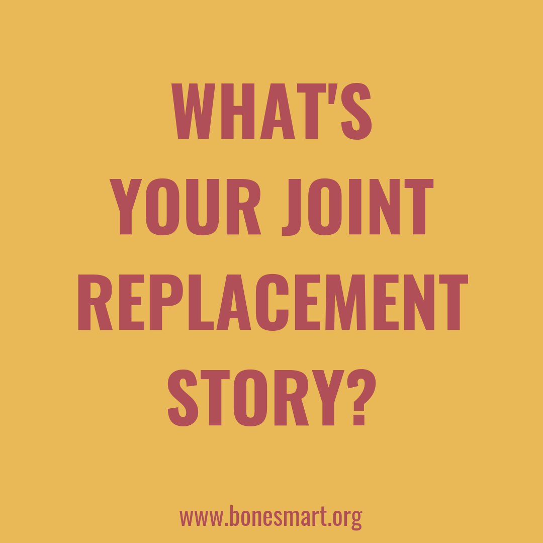 Nothing benefits your fellow BoneSmarties like hearing a great story of successful recovery from a hip or knee replacement! We’ve made the process of creating your story super easy and now all we need is for you to volunteer. 
bit.ly/2PWzKbO