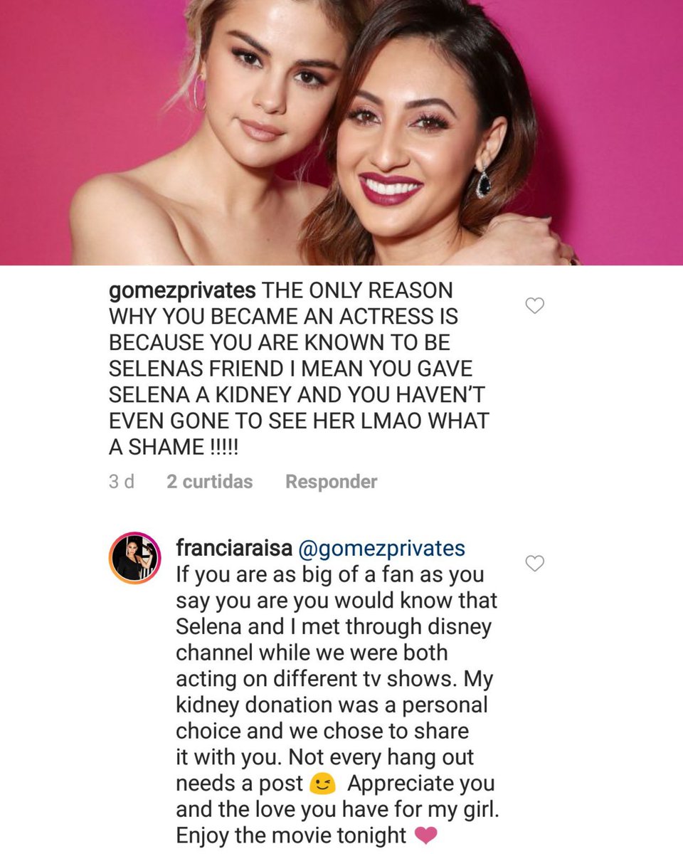 Selena Gomez Fan Acc On Twitter Francia Raisa Sobre Selena Gomez