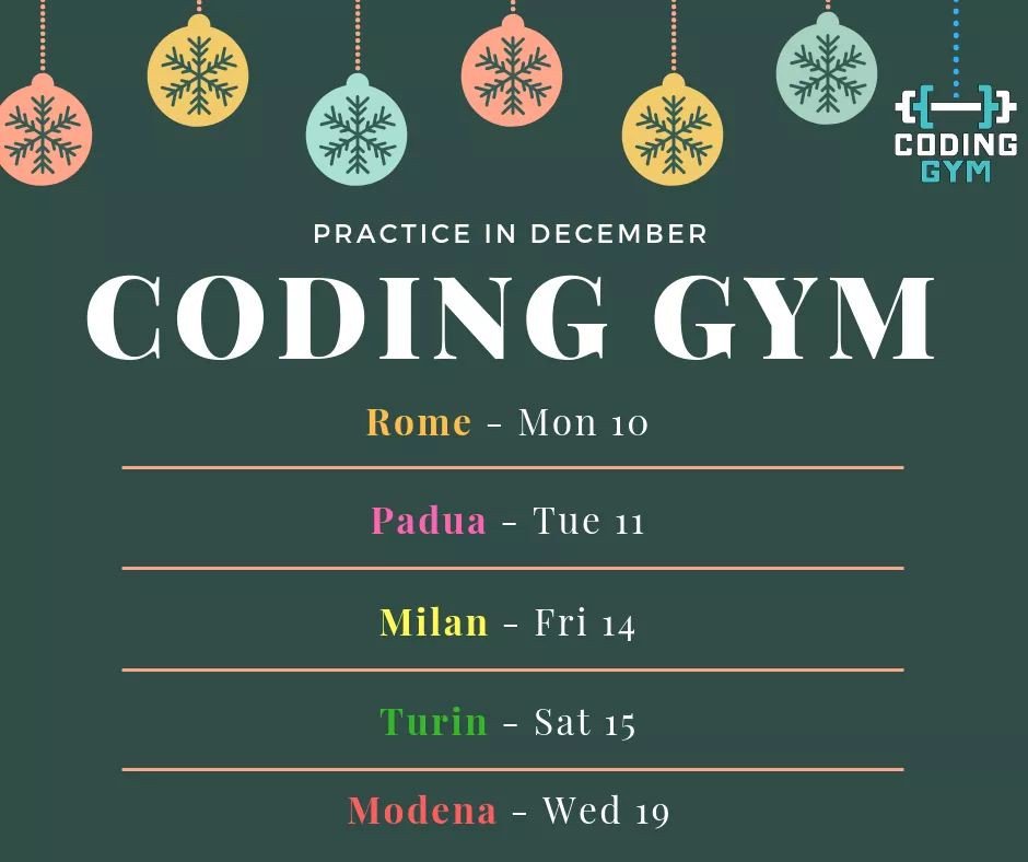 beppeplata's tweet image. Here is the scheduled events for #codinggym