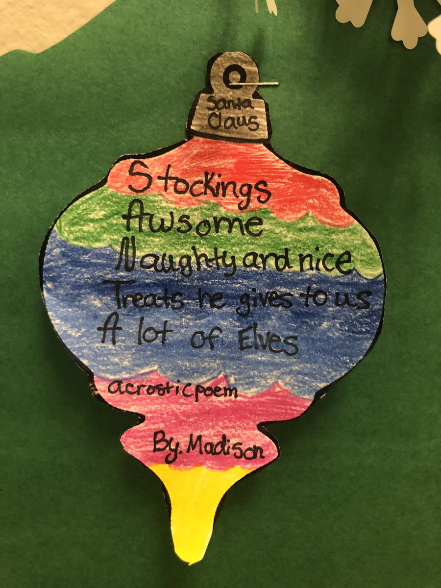 bsammer's tweet photo. My favorite activity every year: the poet tree. My kiddos always make it so beautiful with their poems! 🎄😍#misdproud #misdhappy #misdmpe @MtPeak_Elem https://t.co/rIeI5GsIWB